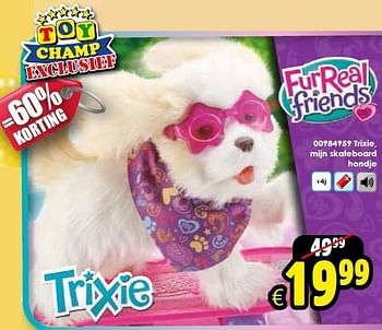 Aanbiedingen Trixie, mijn skateboard hondje - FurReal - Geldig van 03/01/2015 tot 18/01/2015 bij ToyChamp