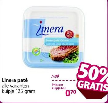 Aanbiedingen Linera paté - Linera - Geldig van 05/01/2015 tot 11/01/2015 bij Jan Linders