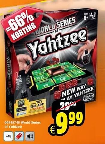 Aanbiedingen World series of yahtzee - Hasbro - Geldig van 03/01/2015 tot 18/01/2015 bij ToyChamp