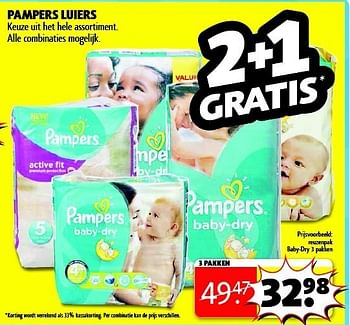Aanbiedingen Pampers luiers reuzepak baby-dry  - Pampers - Geldig van 06/01/2015 tot 11/01/2015 bij Kruidvat