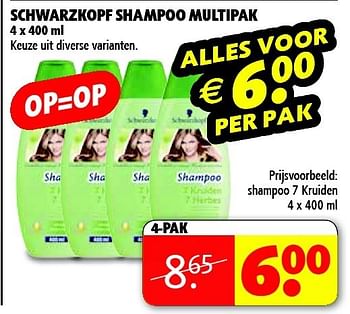 Aanbiedingen Schwarzkopf shampoo multipak - Schwartzkopf - Geldig van 06/01/2015 tot 11/01/2015 bij Kruidvat