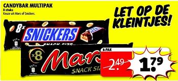 Aanbiedingen Candybar multipak - Snickers - Geldig van 06/01/2015 tot 11/01/2015 bij Kruidvat