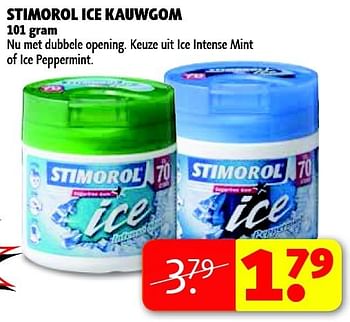 Aanbiedingen Stimorol ice kauwgom - Stimorol - Geldig van 06/01/2015 tot 11/01/2015 bij Kruidvat