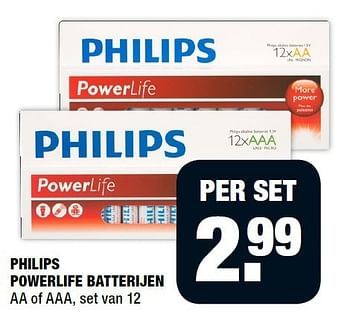 Aanbiedingen Philips powerlife batterijen - Philips - Geldig van 05/01/2015 tot 11/01/2015 bij Big Bazar