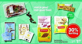 Aanbiedingen Superfoods en thee zonnatura pindacrunch reep - Zonnatura - Geldig van 05/01/2015 tot 11/01/2015 bij Etos
