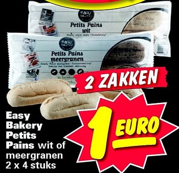 Aanbiedingen Easy bakery petits pains wit of meergranen - Easy Bakery - Geldig van 02/01/2015 tot 11/01/2015 bij Nettorama