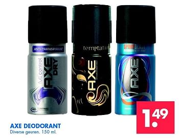 Aanbiedingen Axe deodorant - Axe - Geldig van 10/01/2015 tot 17/01/2015 bij Zeeman