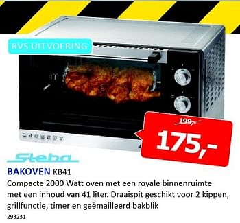 Aanbiedingen Steba bakoven compacte 2000 watt oven met een royale - Steba - Geldig van 05/01/2015 tot 11/01/2015 bij De Harense Smid