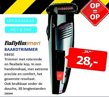 Aanbiedingen Babyliss baardtrimmer trimmer met roterende - Babyliss - Geldig van 05/01/2015 tot 11/01/2015 bij De Harense Smid