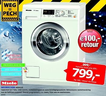 Aanbiedingen Miele wasmachine capaciteit tot 7 kilo, 1400 toeren - Miele - Geldig van 05/01/2015 tot 11/01/2015 bij De Harense Smid