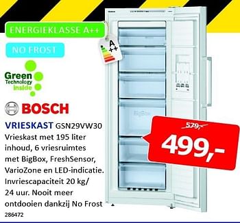 Aanbiedingen Bosch vrieskast vrieskast met 195 liter inhoud, 6 vriesruimtes - Bosch - Geldig van 05/01/2015 tot 11/01/2015 bij De Harense Smid