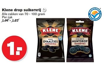 Aanbiedingen Klene drop suikervrij  - Klene - Geldig van 07/01/2015 tot 13/01/2015 bij Hoogvliet