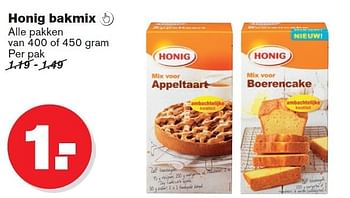 Aanbiedingen Honig bakmix  - Honig - Geldig van 07/01/2015 tot 13/01/2015 bij Hoogvliet