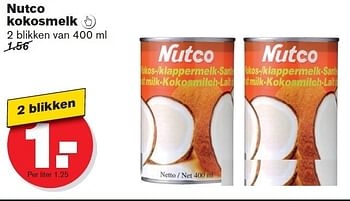 Aanbiedingen Nutco kokosmelk - Nutco - Geldig van 07/01/2015 tot 13/01/2015 bij Hoogvliet