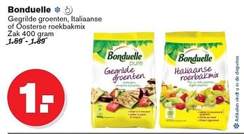 Aanbiedingen Bonduelle gegrilde groenten, italiaanse of oosterse roekbakmix - Bonduelle - Geldig van 07/01/2015 tot 13/01/2015 bij Hoogvliet