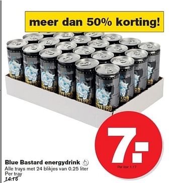 Aanbiedingen Blue bastard energydrink  - Blue Basterd - Geldig van 07/01/2015 tot 13/01/2015 bij Hoogvliet