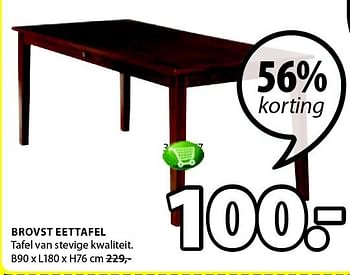 Aanbiedingen Brovst eettafel tafel van stevige kwaliteit - Huismerk - Jysk - Geldig van 05/01/2015 tot 18/01/2015 bij Jysk