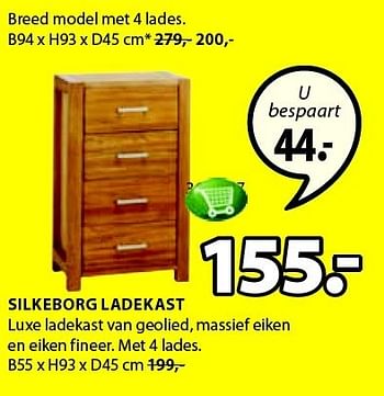 Aanbiedingen Silkeborg ladekast luxe ladekast van geolied, massief eiken - Huismerk - Jysk - Geldig van 05/01/2015 tot 18/01/2015 bij Jysk