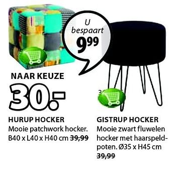 Aanbiedingen Hurup hocker mooie patchwork hocker - Huismerk - Jysk - Geldig van 05/01/2015 tot 18/01/2015 bij Jysk