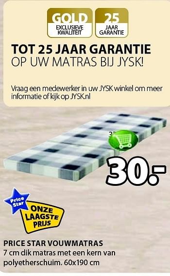 Aanbiedingen Price star vouwmatras - Price Star - Geldig van 05/01/2015 tot 18/01/2015 bij Jysk