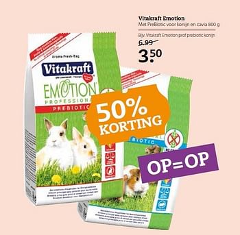Aanbiedingen Vitakraft emotion met prebiotic voor konijn en cavia - Vitakraft - Geldig van 05/01/2015 tot 18/01/2015 bij Boerenbond