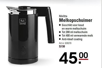 Aanbiedingen Melitta melkopschuimer geschikt voor koud - Melitta - Geldig van 05/01/2015 tot 19/01/2015 bij Sligro