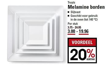 Aanbiedingen Truyts melamine borden slijtvast - Huismerk - Sligro - Geldig van 05/01/2015 tot 19/01/2015 bij Sligro
