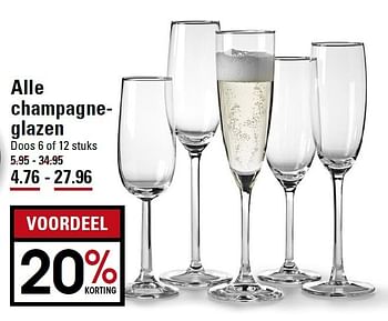 Diverse schaal Alice Huismerk - Sligro Alle champagneglazen - Promotie bij Sligro