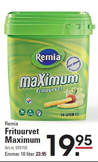 Aanbiedingen Remia frituurvet maximum - Remia - Geldig van 05/01/2015 tot 19/01/2015 bij Sligro