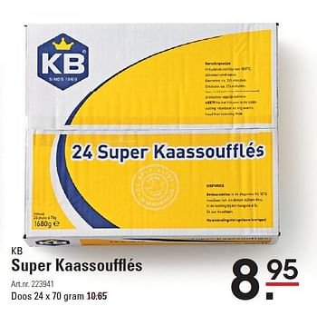 Aanbiedingen Kb super kaassoufflés - KB - Geldig van 05/01/2015 tot 19/01/2015 bij Sligro