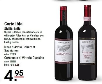 Aanbiedingen Corte ibla sicilië, italië sicilië is italië`s meest innovatieve - Rode wijnen - Geldig van 05/01/2015 tot 19/01/2015 bij Sligro