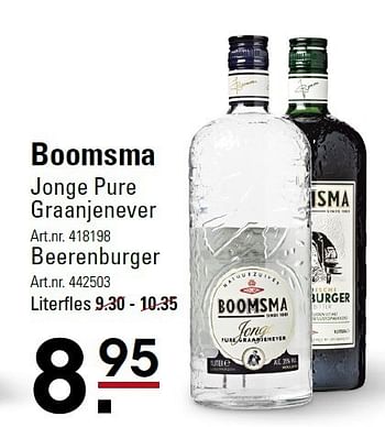 Aanbiedingen Boomsma jonge pure graanjenever - Boomsma - Geldig van 05/01/2015 tot 19/01/2015 bij Sligro