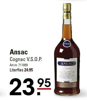 Aanbiedingen Ansac cognac v.s.o.p. - Ansac - Geldig van 05/01/2015 tot 19/01/2015 bij Sligro