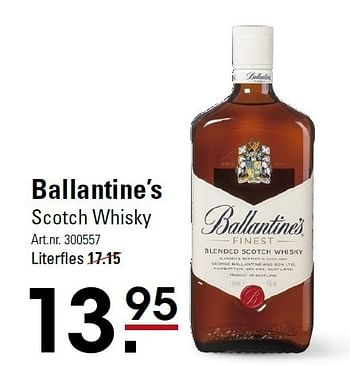 Aanbiedingen Ballantine`s scotch whisky - Ballantine's - Geldig van 05/01/2015 tot 19/01/2015 bij Sligro