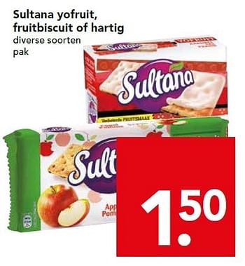 Aanbiedingen Sultana yofruit, fruitbiscuit of hartig - Sultana - Geldig van 11/01/2015 tot 17/01/2015 bij Deen Supermarkten