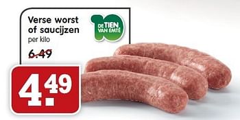 Aanbiedingen Verse worst of saucijzen - Huismerk - Em-té - Geldig van 11/01/2015 tot 17/01/2015 bij Em-té