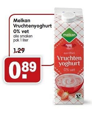 Aanbiedingen Melkan vruchtenyoghurt 0% vet - Melkan - Geldig van 11/01/2015 tot 17/01/2015 bij Em-té