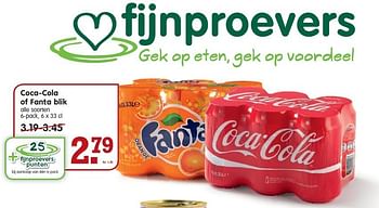 Aanbiedingen Coca-cola of fanta blik - Coca Cola - Geldig van 11/01/2015 tot 17/01/2015 bij Em-té