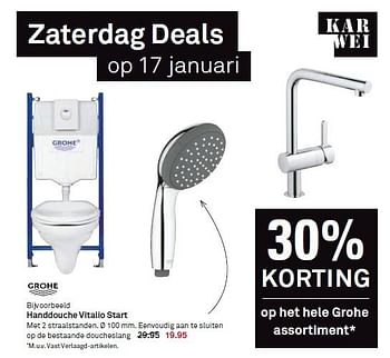 Aanbiedingen Handdouche vitalio start - Grohe - Geldig van 11/01/2015 tot 17/01/2015 bij Karwei