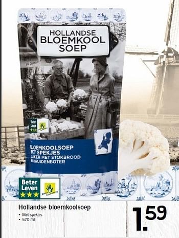 Aanbiedingen Hollandse bloemkoolsoep - Huismerk - Lidl - Geldig van 12/01/2015 tot 17/01/2015 bij Lidl