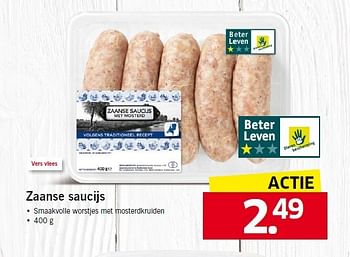 Aanbiedingen Zaanse saucijs smaakvolle worstjes met mosterdkruiden - Huismerk - Lidl - Geldig van 12/01/2015 tot 17/01/2015 bij Lidl