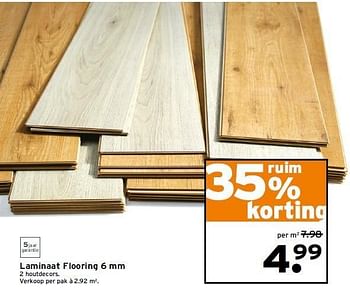 Aanbiedingen Laminaat flooring 6 mm 2 houtdecors - Huismerk - Gamma - Geldig van 12/01/2015 tot 18/01/2015 bij Gamma