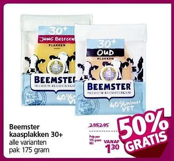 Aanbiedingen Beemster kaasplakken 30+ - Beemster - Geldig van 12/01/2015 tot 18/01/2015 bij Jan Linders