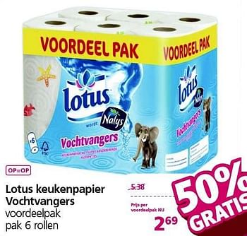 Aanbiedingen Lotus keukenpapier vochtvangers - Lotus Nalys - Geldig van 12/01/2015 tot 18/01/2015 bij Jan Linders