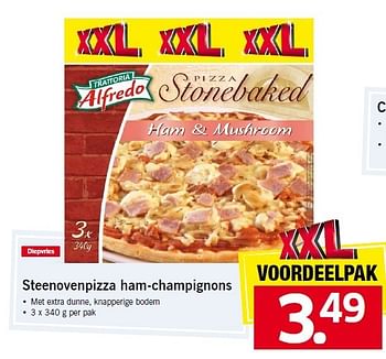 Aanbiedingen Steenovenpizza ham-champignons - Trattoria Alfredo - Geldig van 12/01/2015 tot 17/01/2015 bij Lidl