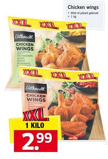 Aanbiedingen Chicken wings mild of pikant gekruid - Huismerk - Lidl - Geldig van 12/01/2015 tot 17/01/2015 bij Lidl