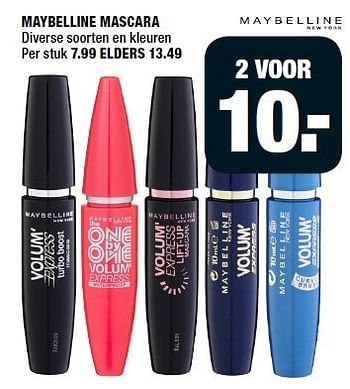 Aanbiedingen Maybelline mascara - Maybelline - Geldig van 12/01/2015 tot 18/01/2015 bij Big Bazar