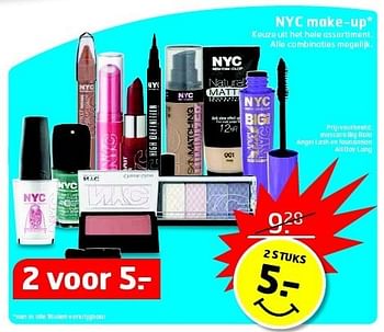Aanbiedingen Nyc make-up keuze uit het hele assortiment - NYC - Geldig van 13/01/2015 tot 18/01/2015 bij Trekpleister
