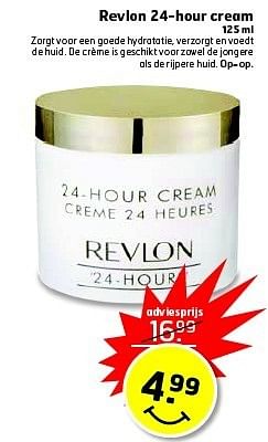 Aanbiedingen Revlon 24-hour cream zorgt voor een goede hydratatie, verzorgt en voedt - Revlon - Geldig van 13/01/2015 tot 18/01/2015 bij Trekpleister