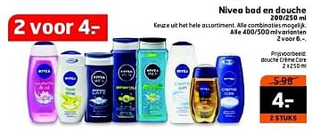 Aanbiedingen Nivea bad en douche keuze uit het hele assortiment. alle combinaties mogelijk - Nivea - Geldig van 13/01/2015 tot 18/01/2015 bij Trekpleister